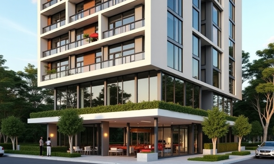 Fachada moderna do Extra Barra Opportunity na Barra da Tijuca